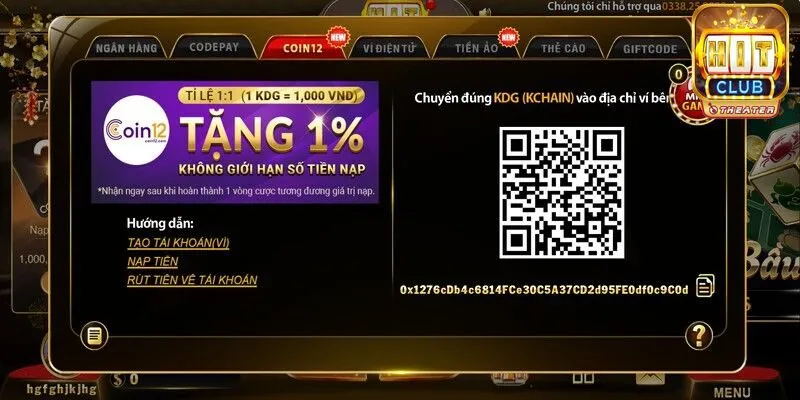 Nạp tiền Coin12